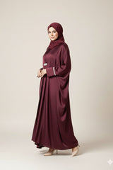 Maroon Shimmer Kaftan Abaya