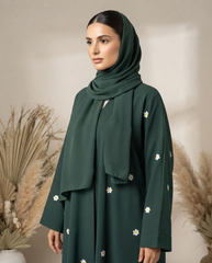 Emerald Green  Embroidered Abaya