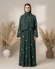 Emerald Green  Embroidered Abaya